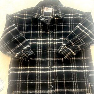 NWT Sanctuary Sz M Gibsonlook Flannel Shacket Jacket Black Plaid button up